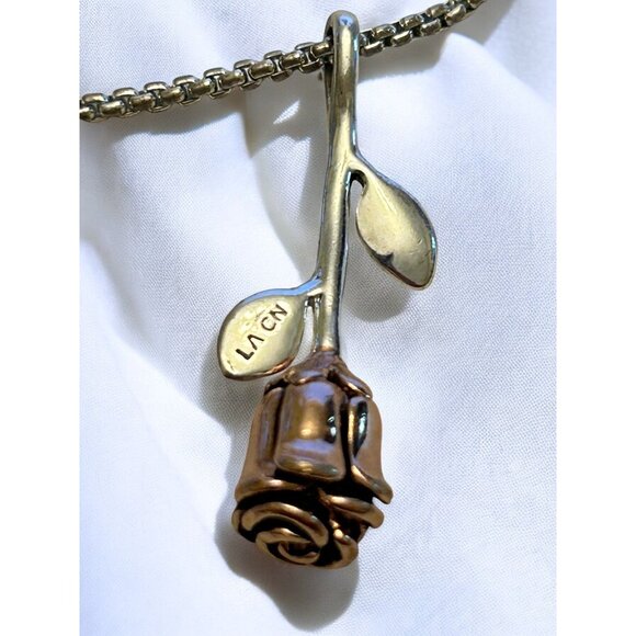 Romantic "I Love You" Necklace With Rose & Crystal Accents  20" Chain - Picture 3 of 10